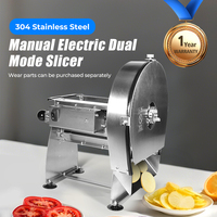 Machine Commerciale MOSEENER à Couper les Frites 2-en-1 Manuelle et Électrique, Coupe-Légumes Polyvalent
