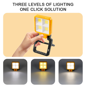 Lampe de travail <span class=keywords><strong>LED</strong></span> COB pliable, rechargeable par USB Type C, avec support et crochet, pour inspection, garage, mécanique, travail, camping - Product Image 3