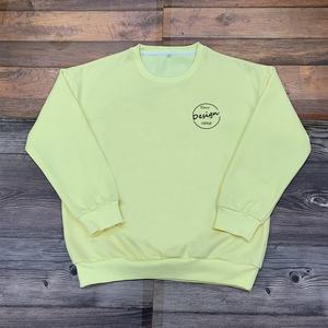 OEM personalizado bordado Puff impresión 100% algodón estilo básico Oversize Unisex peso pesado pulóver hombres Sudadera de cuello redondo - Product Image 5