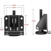 Pieds de nivellement électroplaqués robustes avec niveau à bulle, anti-basculement, pour meubles et armoires, fixation latérale, design à fente hexagonale, pour penderie
