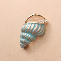 Broche vintage simple en strass, motif créature marine conque, accessoires pour femmes