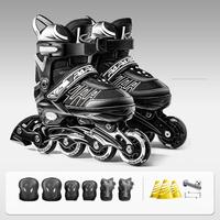 Patins à roulettes en ligne en gros, taille réglable, avec roues en PU, rangée unique, roues lumineuses, doublure confortable, support en alliage