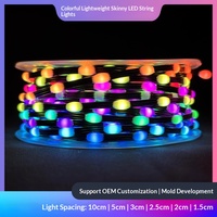 Guirlandes lumineuses LED IP65 en cristal colorées pour Noël, étanches, télécommandées, rechargeables, éclairage de jardin extérieur