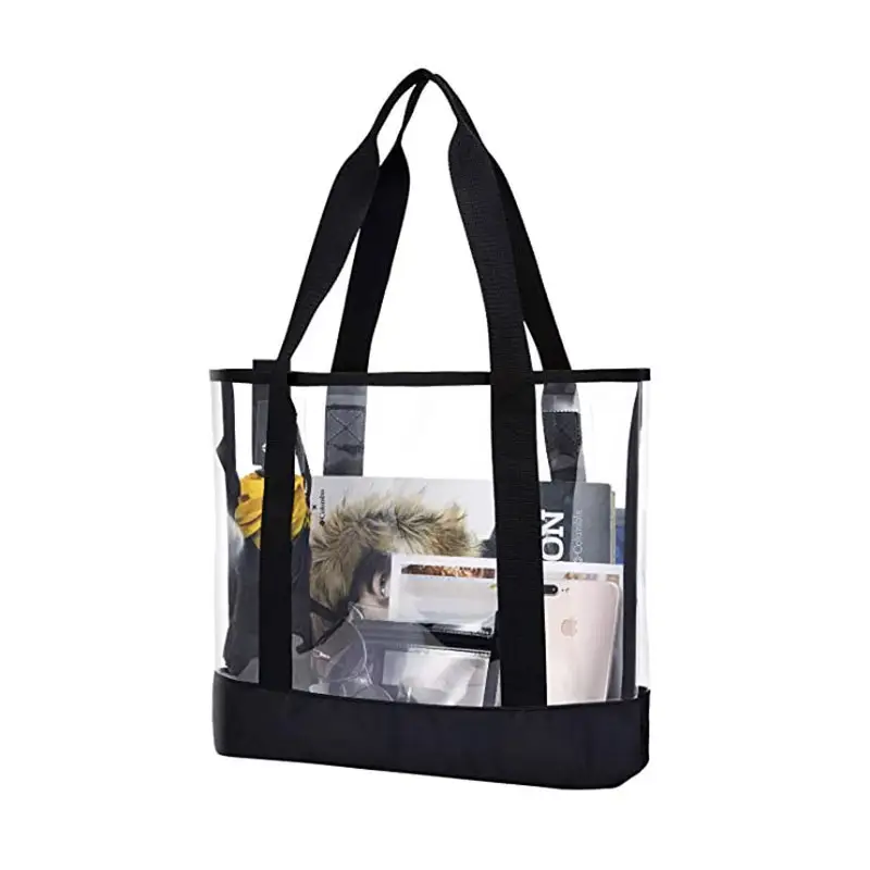 Tote Bag Clear PVC Shopping Bag 20 Inch School Women's Handbag