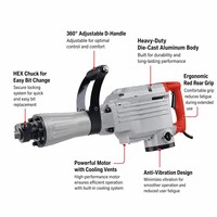 Marteau perforateur rotatif électrique 26 mm 1250 W 220 V SDS-Plus, outil de perçage et de cisaillage du béton haute performance