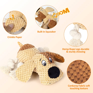 Commercio all'ingrosso della fabbrica del cane della corda del cotone della peluche del giocattolo del cane del cane del animale domestico che scricchiola i giocattoli del cane - Product Image 2