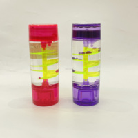 Minuteur à mouvement liquide en spirale, sablier cylindrique en acrylique à gouttes d'huile avec glissière rotative, décoration de bureau relaxante anti-stress