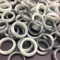 Burma jadéite Grade A matériel de poulet noir anneau rond pièces de Jade petits accessoires artisanat de Jade vente en gros