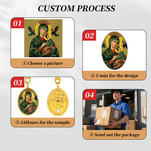 Liontin pohon GIVELUCK Life Gambar perhiasan religius "Wanita kami bantuan abadi" pola disesuaikan untuk konsultasi grosir - Product Image 4