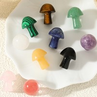 Gantungan Kunci HZ Terlaris untuk Dekorasi Gantungan Kunci, Hadiah, Liontin Jamur Ukiran Kristal Alami 2CM