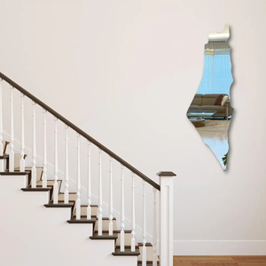 Carte irrégulière personnalisée de la <span class=keywords><strong>Palestine</strong></span> miroir acrylique miroir argenté design de mode miroir mural incassable décoration d'hôtel à la maison - Product Image 2