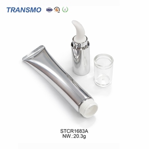 Eco-Conscious Recycle-Friendly <b>Lip</b> Paste Dispensing Tube Built-In Metal Applicator Tip Soft Plastic Cosmetic Hose - Product Image 2