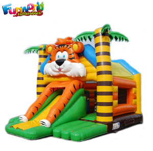 ชุดเครื่องเล่นเป่า<span class=keywords><strong>ล</strong></span>มรูปปราสาทพร้อมสไลเดอร์ Tigre Rey Del Bosque Brincolines - Product Image 1