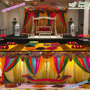 Escenario Impresionante para Ceremonia Mehendi, Decoración Perfecta para Bodas Indias, Decoración para Sangeet Mehendi, Suiza - Product Image 3