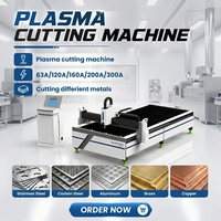 Máquina de Corte por Plasma CNC para Metal, Área de Trabajo 1560 1530 1540, Cortadora de Plasma Automática para Placas de Acero Inoxidable 63A-300A