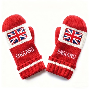 Mitaines de ski jacquard 100 % acrylique OEM/ODM, doublure polaire, pour sports d'hiver en extérieur, coupe-vent, personnalisables - Product Image 1