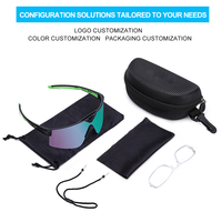 Fabricant de lunettes de sport OEM, logo personnalisé, cyclisme, course à pied, TR90, semi-sans monture, verres polarisés bleus, protection UV400