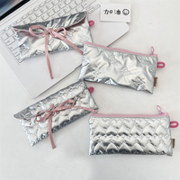 Étui à crayons en forme de serviette mignon avec fermeture éclair, petit sac à maquillage pour femmes, étui à crayons à sourcils, étui à stylos, organisateur de cosmétiques, organisateur de bijoux