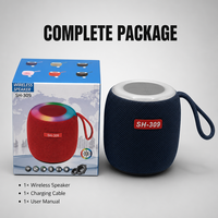 Enceinte portable sans fil Bluetooth SH309 RGB avec lumière, mini subwoofer étanche 5W pour sports de plein air, prend en charge les cartes TF, radio FM et USB