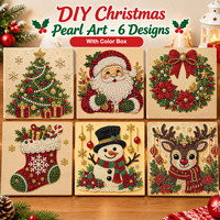 Kit de peinture diamant 5D Noël, Perles et Diamants, Art des Pierres Précieuses DIY Père Noël Renne Bonhomme de Neige, Décoration Maison Cadeau de Fêtes Adultes Débutants