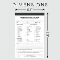 Rapport d'inspection du véhicule du conducteur Format du livre 2 plis formulaires autocopiants 5.5 \ "X 8.5 \" 35 ensembles pour l'inspection avant et après le voyage