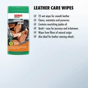 Lingettes de soin du cuir de qualité garantie, boîte de 25 pièces, nettoyage et entretien doux pour le cuir automobile - Product Image 2