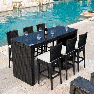 Sillas Semi-bar Patio alto Taburetes de mostrador blancos nórdicos Juegos de Bar Tiki para exteriores baratos Sillas y mesas de bar - Product Image 6