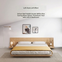 Massives Teakholz Luxus-Hotel-Apartment Schlafzimmer-Set mit Europäischen Tatami-Matten und Massivholzfurnier-Beschichtung