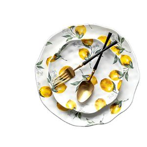 Vajilla de cerámica con estampado de limón, platos <span class=keywords><strong>para</strong></span> ensaladas, venta al por mayor - Product Image 1