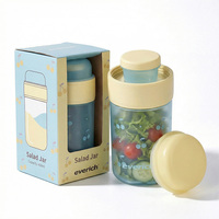 Kotak Makan Siang Plastik Anti Bocor Berkualitas Tinggi Everich Food Can Custom 340ml, Cocok untuk Saus Salad