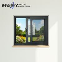 Fenêtre coulissante horizontale moderne en aluminium avec verre trempé, étanche, couleur personnalisée pour projets de bâtiments résidentiels