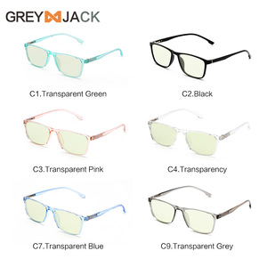 Gafas grises Jack anti luz azul, unisex, montura retro TR90, protección UV, opciones de color transparente, verano 2021 - Product Image 1