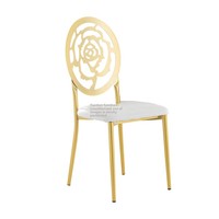 Chaise de salle à manger en fer forgé, design minimaliste moderne, élégante, avec sac souple creux, finition or rose, pour mariages, restaurants et salons