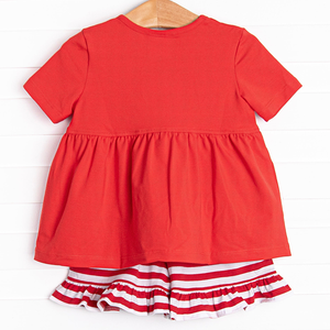 Abito per Bambine con Ricamo a Strisce Rosse e Volant, <span class=keywords><strong>Vestito</strong></span> Coordinato per Sorelle, 95% Cotone, Vendita all'Ingrosso - Product Image 5