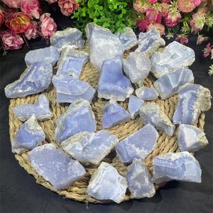 자연 치유 거친 표본 크리스탈 미네랄 원시 블루 레이스 마노 장식 - Product Image 4