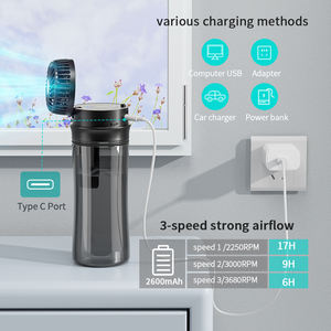 2-in-1 750ml BPA içermeyen plastik su şişesi kişisel boyun fanı 3 açık seyahat için eller serbest - Product Image 4