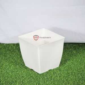 Pot carré V16, V20, V25, blanc, PP, pots de jardin d'extérieur, plantes d'intérieur de qualité, plastique classique, fabrication vietnamienne - Product Image 6