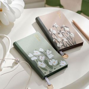 A6 Litchi Pattern Notebook High-End Office Work/Business Meeting Record Notepad Soft Leather Pocket <b>Journal</b> Customizable Logo - Product Image 1