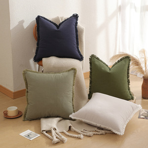 Federa <span class=keywords><strong>in</strong></span> tinta unita Boho federa <span class=keywords><strong>in</strong></span> <span class=keywords><strong>cotone</strong></span> morbido e spesso lavato federa per la casa o la decorazione dell'hotel divano federa - Product Image 2