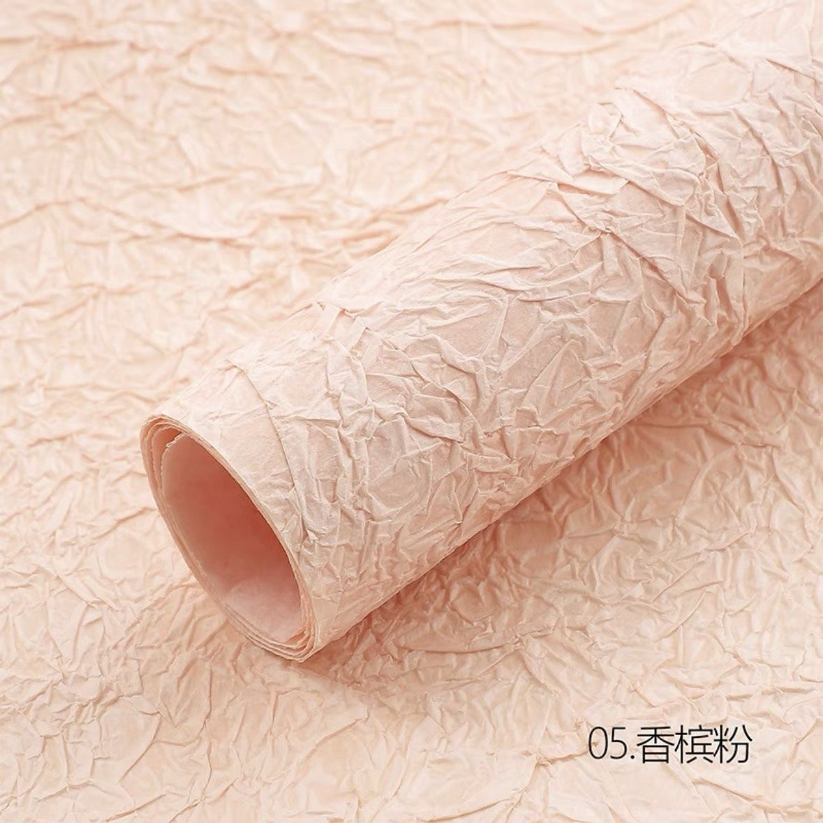 Papier grain de pierre fait main-rose champagne-5 feuilles