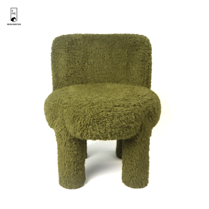 Fauteuil d'appoint Boucle - Canapé simple 4 pieds en polaire Teddy - Fauteuil moelleux en fausse fourrure bouclée pour salon et chambre modernes - Product Image 4