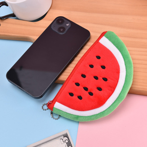 Mayorista Fruta Tarjeta DE CRÉDITO Cartera Monedero Auricular Felpa Llavero Lápiz labial Bolsa Peluche Juguete Monedero Cremallera Llavero Cartera - Product Image 6
