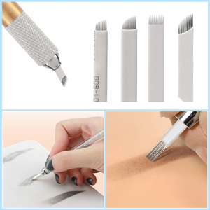 Kit de Entrenamiento Profesional para Microblading de Cejas: Set de Pluma Manual Desechable PMU 18U 14F con Soporte para Microcuchillas - Product Image 5