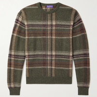 Pull en tricot à col rond classique pour homme, à rayures jacquard, manches longues, décontracté