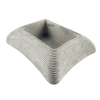 Pots à fleurs rectangulaires en ciment écologiques faits à la main, jardinières pour plantes succulentes avec système d'auto-arrosage pour jardin et balcon