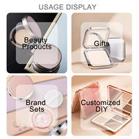 Palette de fards à paupières miniatures transparentes de luxe avec logo personnalisé, boîte à blush, couleurs personnalisées, OEM/ODM disponible, matériaux recyclés, maquillage