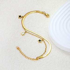 Women's Stainless Steel Star Necklace And <b>Bracelet</b> <b>Set</b> Double Layered Clavicle Chain Party Jewelry Fashion <b>Set</b> - Product Image 3