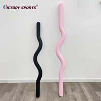 Barre de yoga en silicone ondulée antidérapante et flexible pour la maison, la gym, le Pilates, le fitness, le renforcement des bras, barre lestée