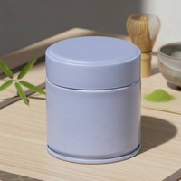 Boîte en fer blanc brillant pour matcha, personnalisable, de qualité alimentaire, recyclable, avec couvercle intérieur, pour le stockage de poudre de thé et l'emballage cadeau
