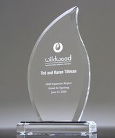 Plaques acryliques de 8.5 pouces, Inspiration académique, prix de la flamme biseautée gravée au Laser, trophée de réalisation en plastique gravé personnalisé